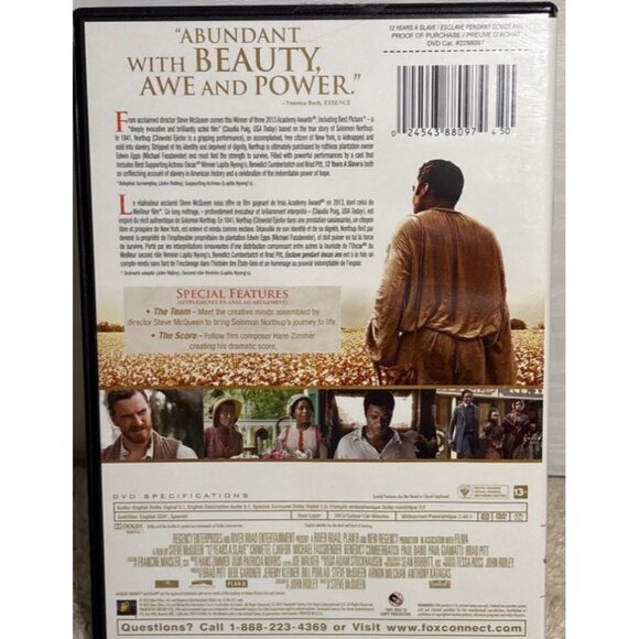 12 Years A Slave DVD Academy Award Winner Best Picture 2013 Movie - Picture 2 of 5